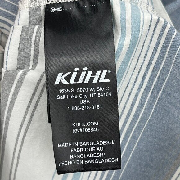 Kuhl Intriguer Shirt Snap Front Short Sleeve Striped Hiking Shirt - Picture 9 of 13